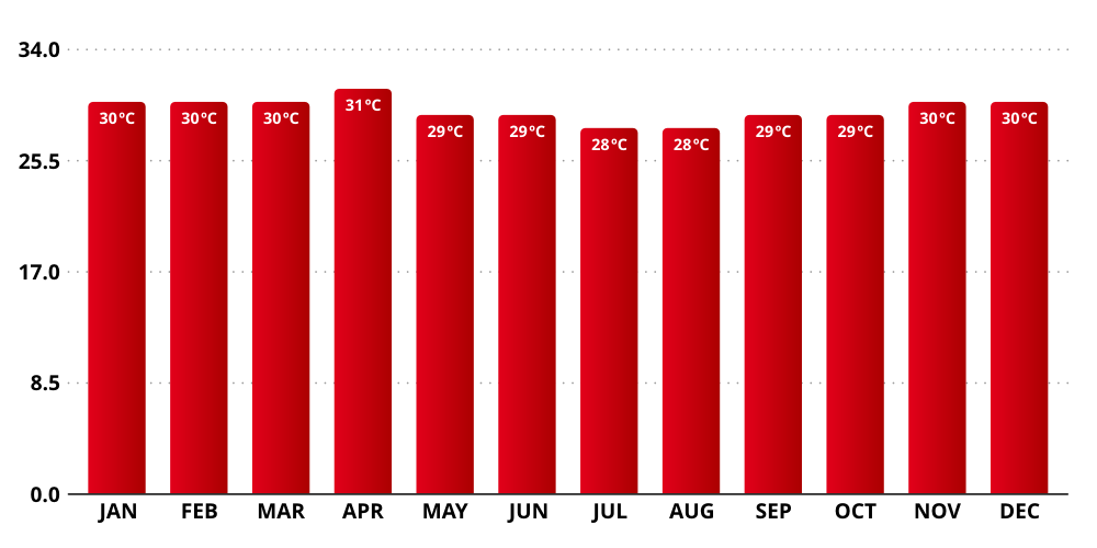 Bali Temperature by Month