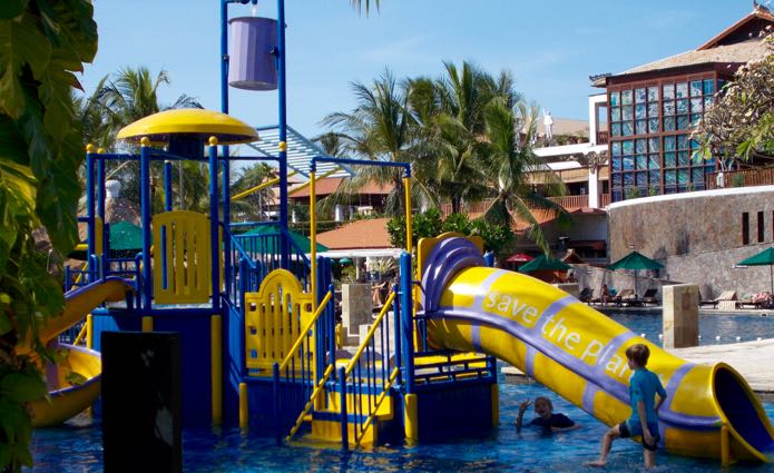 Best hotel water park and slides in Bali. 