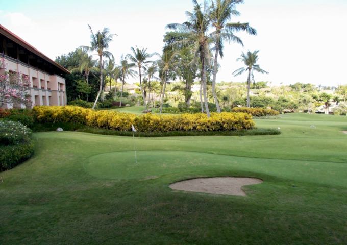 The lawns feature putting greens.