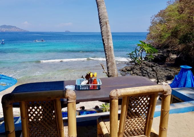 Warung Blue Lagoon is popular for its simple meals with amazing views.