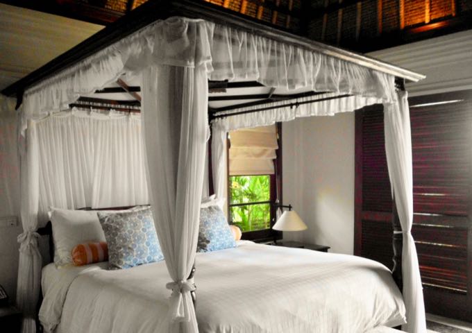 Villas feature elevated ceilings and 4-poster beds.