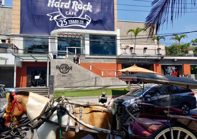 The Hard Rock Café is by the resort entrance.