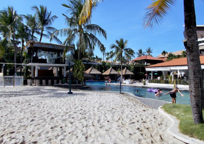 The main pool also has a beach.