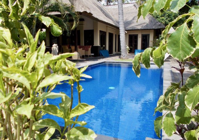 Every villa comes with a long, beautiful pool.