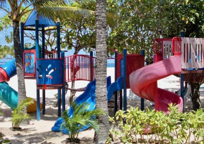 The sandy playground is very inviting.