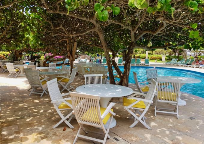 The Poolside Bar has a Mediterranean-style setting.