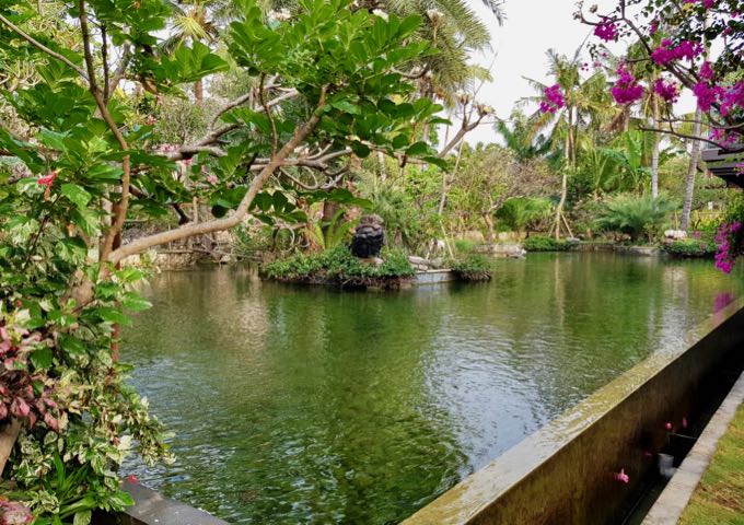 The tropical gardens are full of ponds.