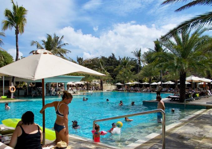 The pools are very popular with families.
