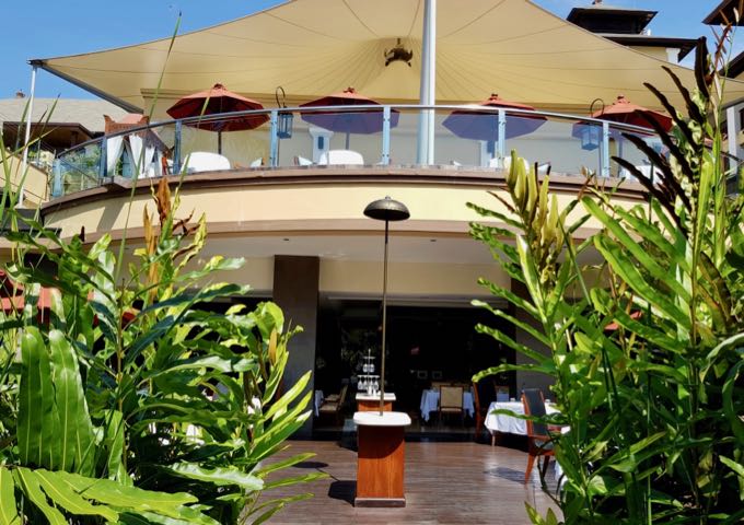 The split-level Boneka restaurant offers good views and breezes on the second floor.