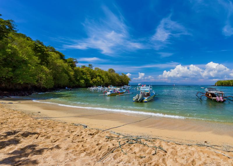 Beach hotels in Padangbai, Bali.