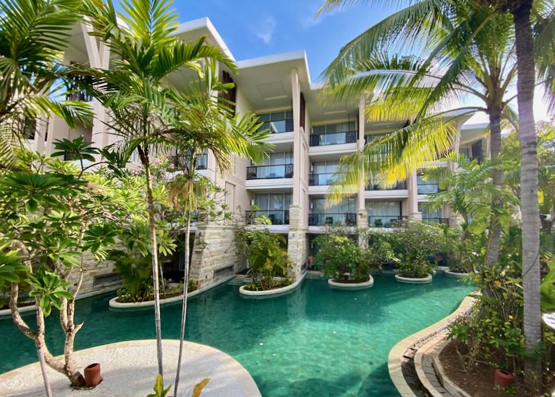 Swimming alcoves to the rooms at Sofitel Bali Nusa Dua Beach Resort in Bali.