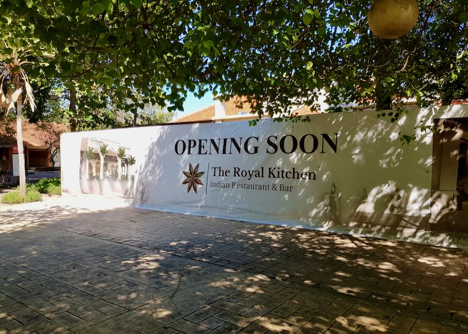 Opening soon banner at the Bali Collection mall.