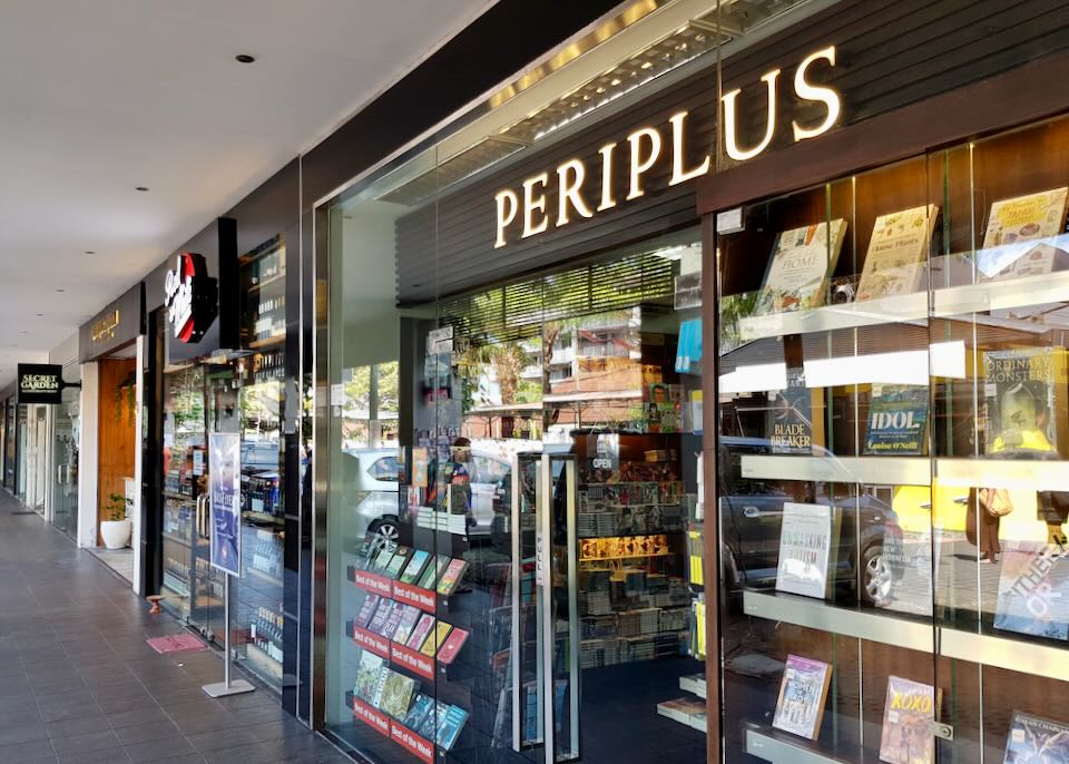 The Periplus book store in Seminyak Square shopping center.