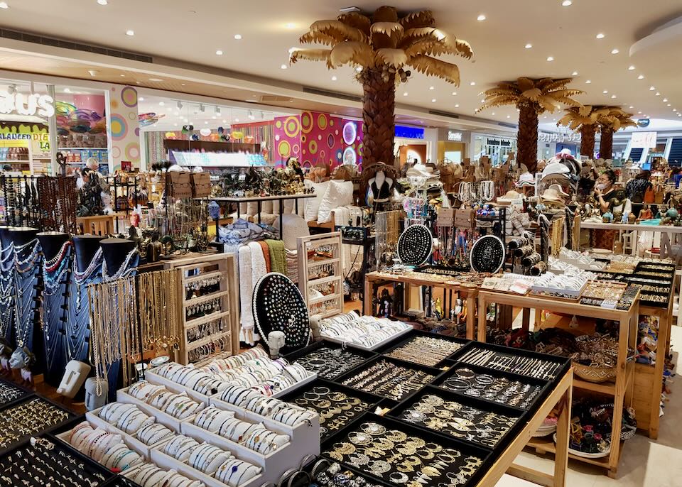 A store filled with clothing and jewelry.