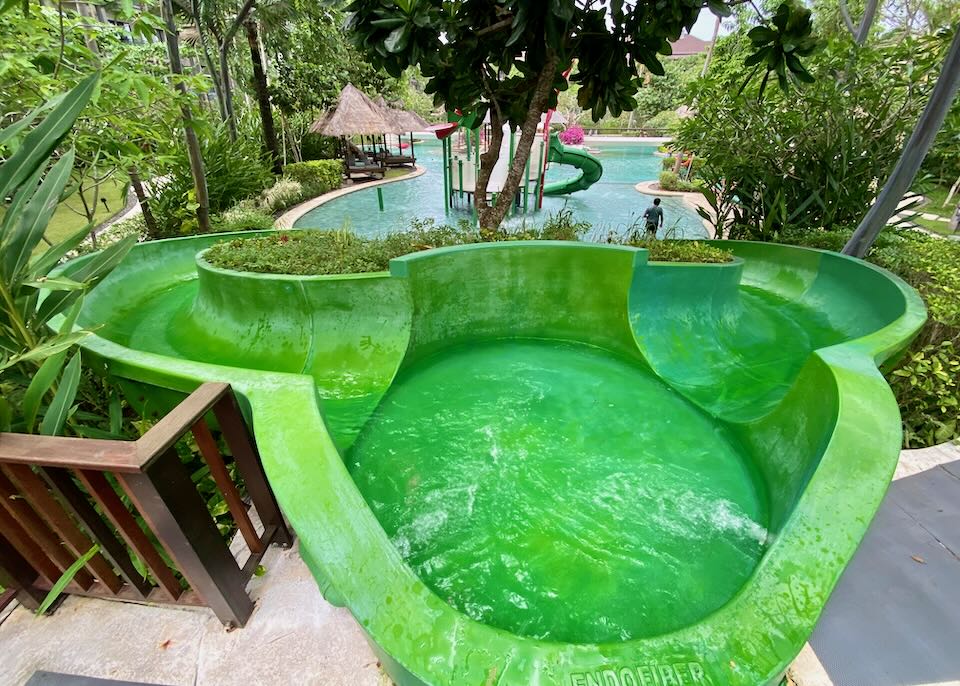 The top of the waterslide.