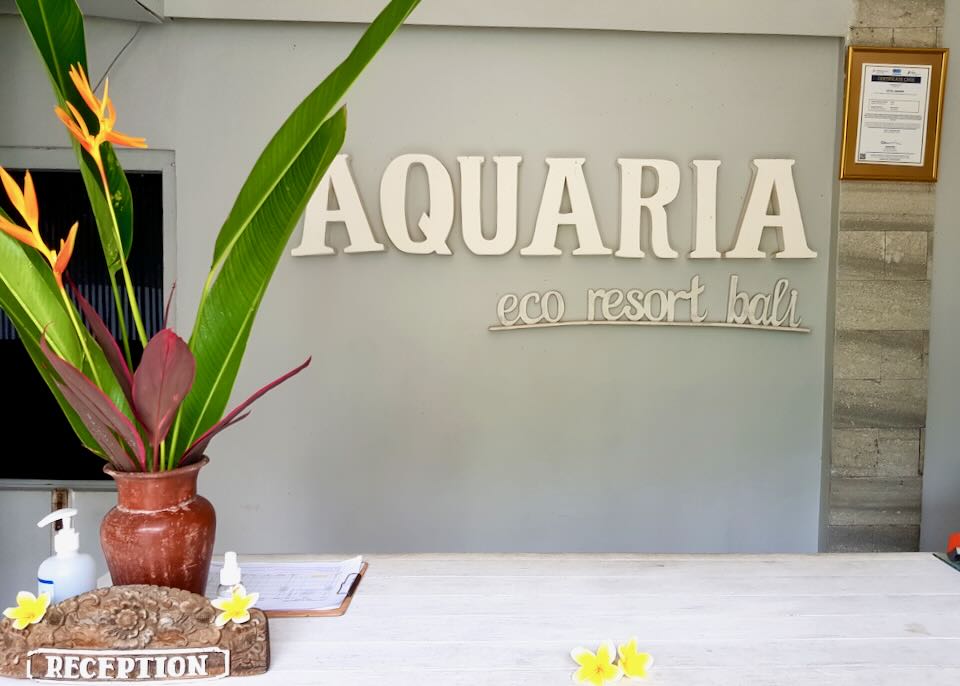 The front desk of the Aquaria.