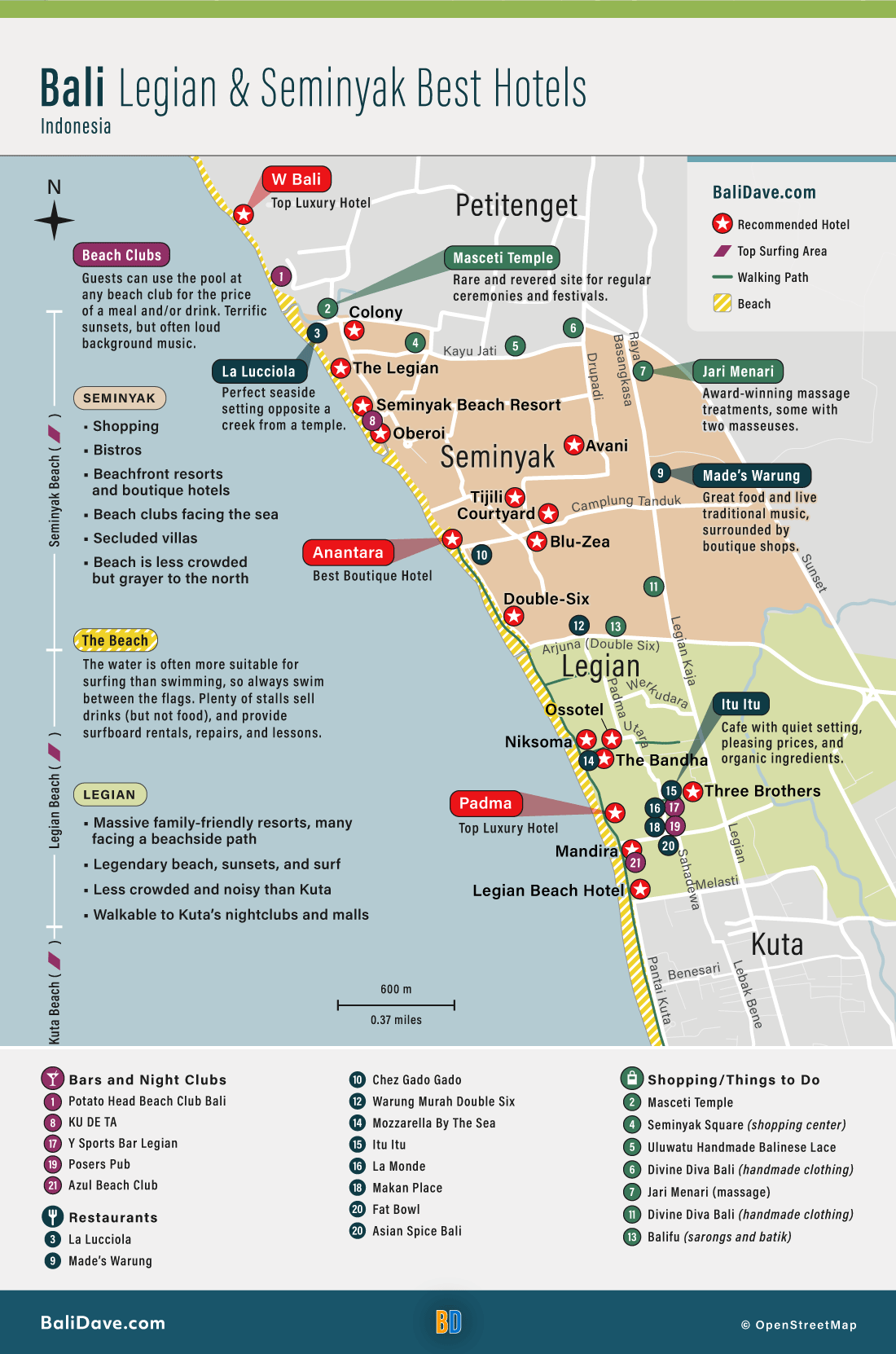 BALI MAPS Kuta Seminyak Nusa Dua Ubud Sanur BaliDave