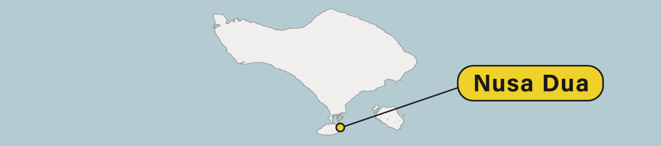 Map showing Nusa Dua in Southern Bali.