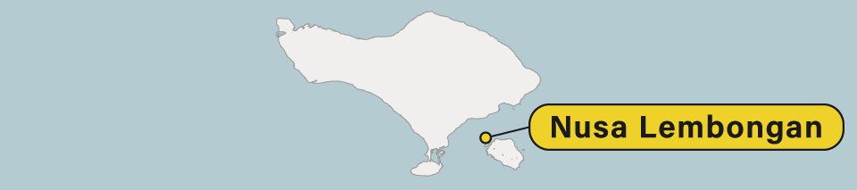 Map showing Nusa Lembongan in southern Bali.