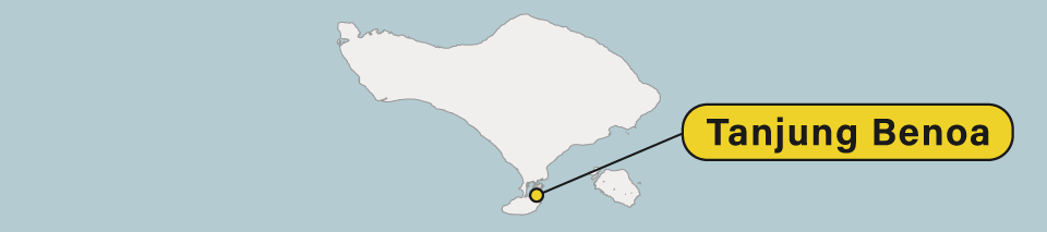 Map showing Tanjung Benoa in southern Bali.