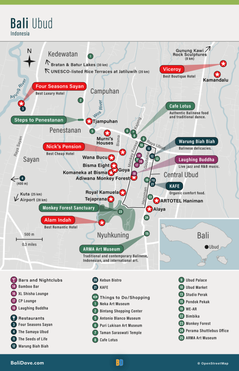 BALI MAPS - Kuta, Seminyak, Nusa Dua, Ubud & Sanur - BaliDave